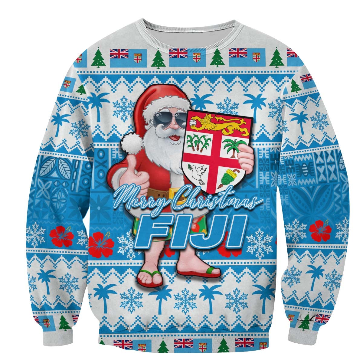 Fiji Christmas Christmas Sweatshirt Cool Santa Claus LT6 - Wonder Print Shop