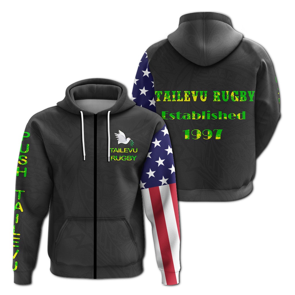 Tailevu Rugby Union Fiji Islands Zip Hoodie Grey Version LT4 - Wonder Print Shop