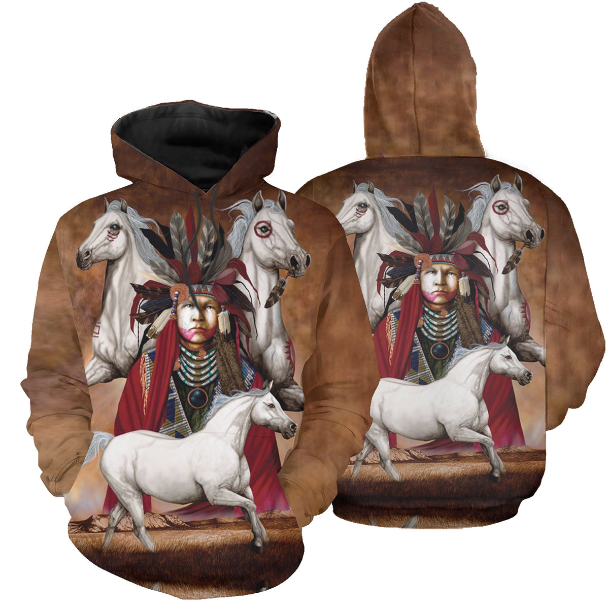 Chief Native American All Over Hoodie LT10 - Wonder Print Shop