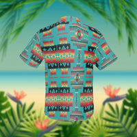 Blue Native Tribes Pattern Native American Hawaiian Shirt 3D LT10 - Wonder Print Shop