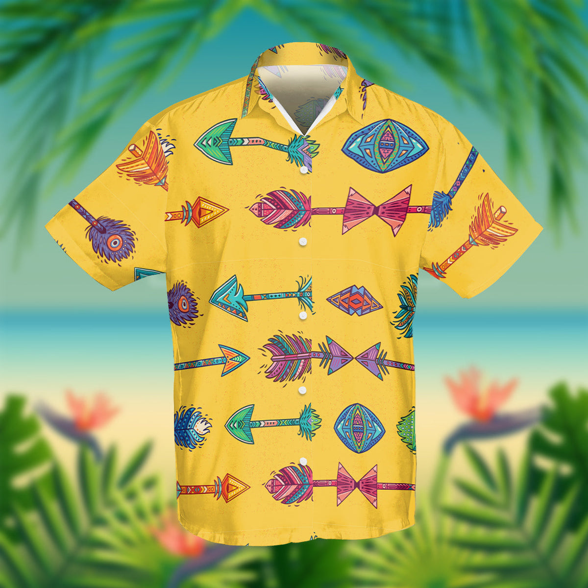 Yellow Arrow Native American Hawaiian Shirt 3D LT10 - Wonder Print Shop