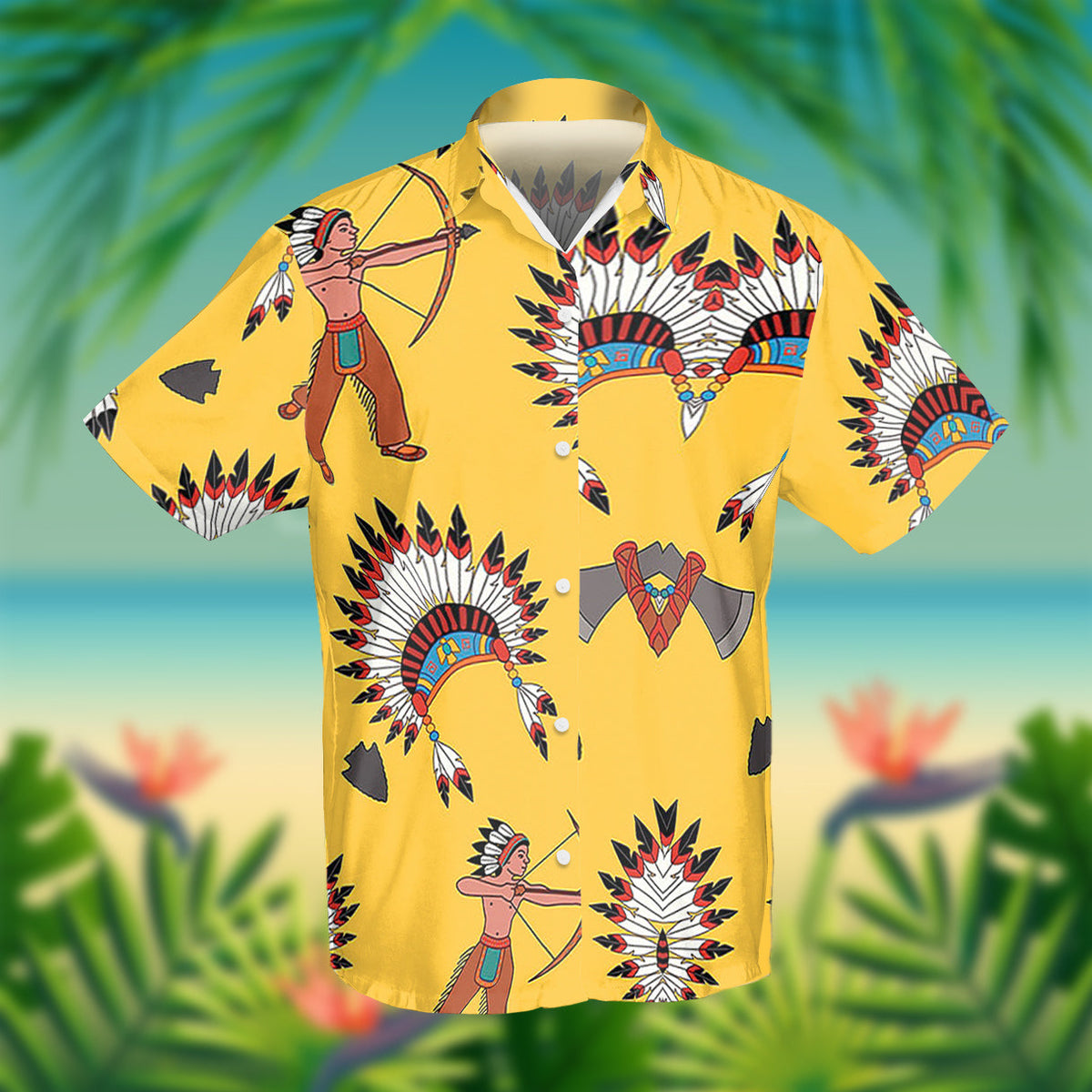 Chief Hat Native American Hawaiian Shirt 3D LT10 - Wonder Print Shop