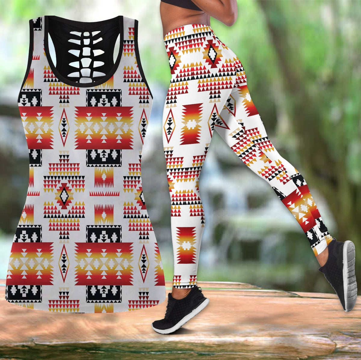 white-tribes-pattern-mini-native-american-hollow-tanktop-leggings-set