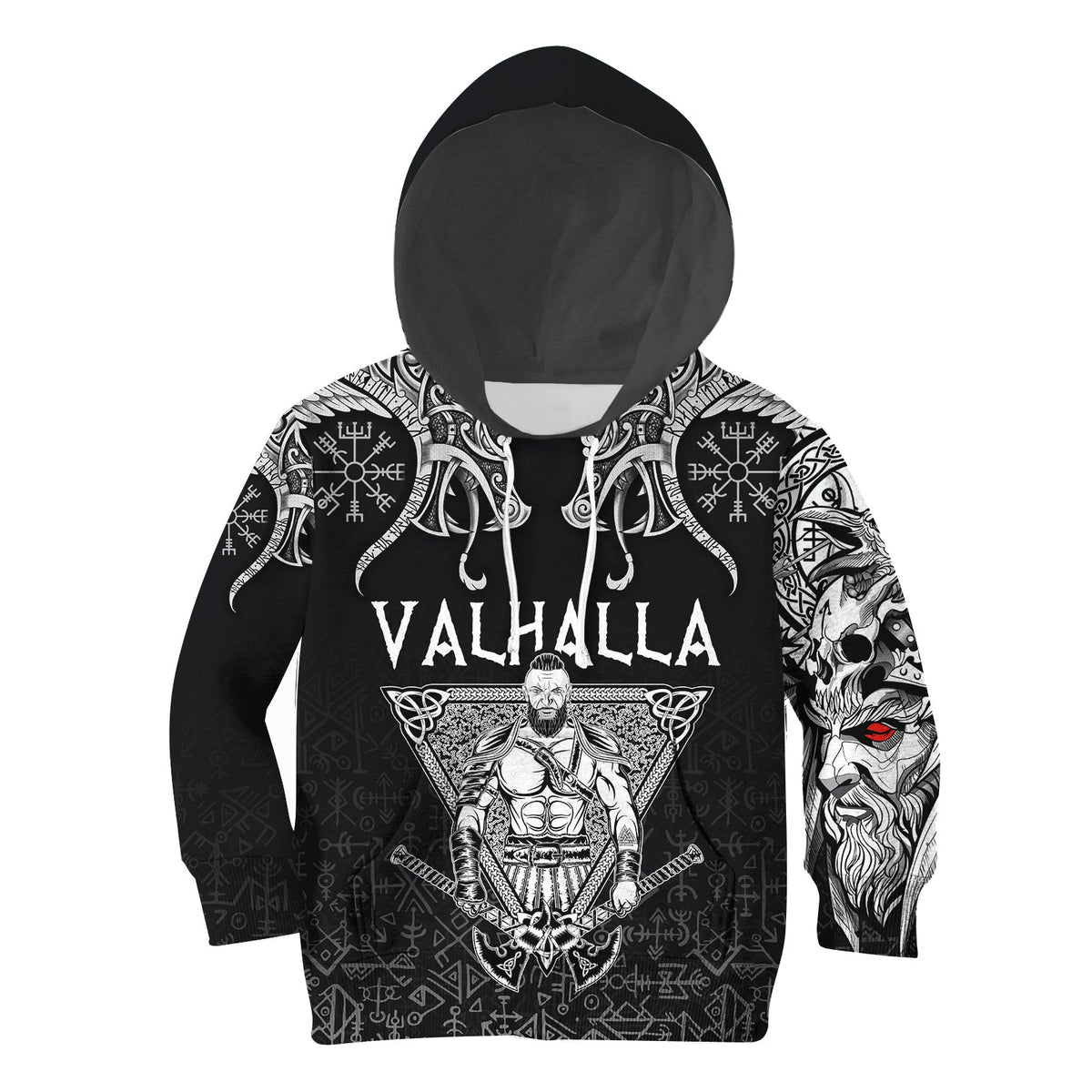 Viking Hoodie Kid Warrior Valhalla and Double Dragon RLT12 - Wonder Print Shop