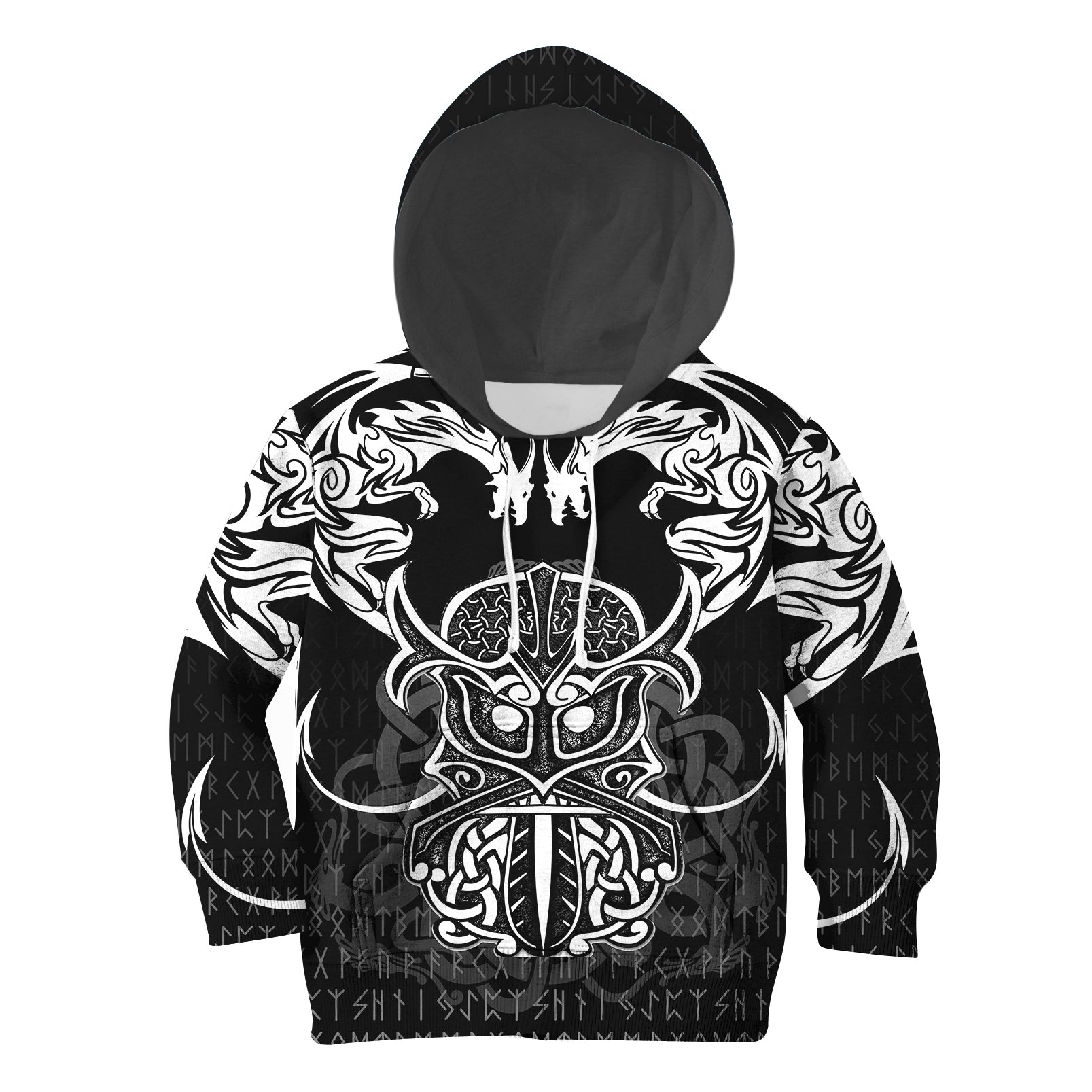 Viking Hoodie Kid Njord and Dragon Tattoo RLT12 - Wonder Print Shop