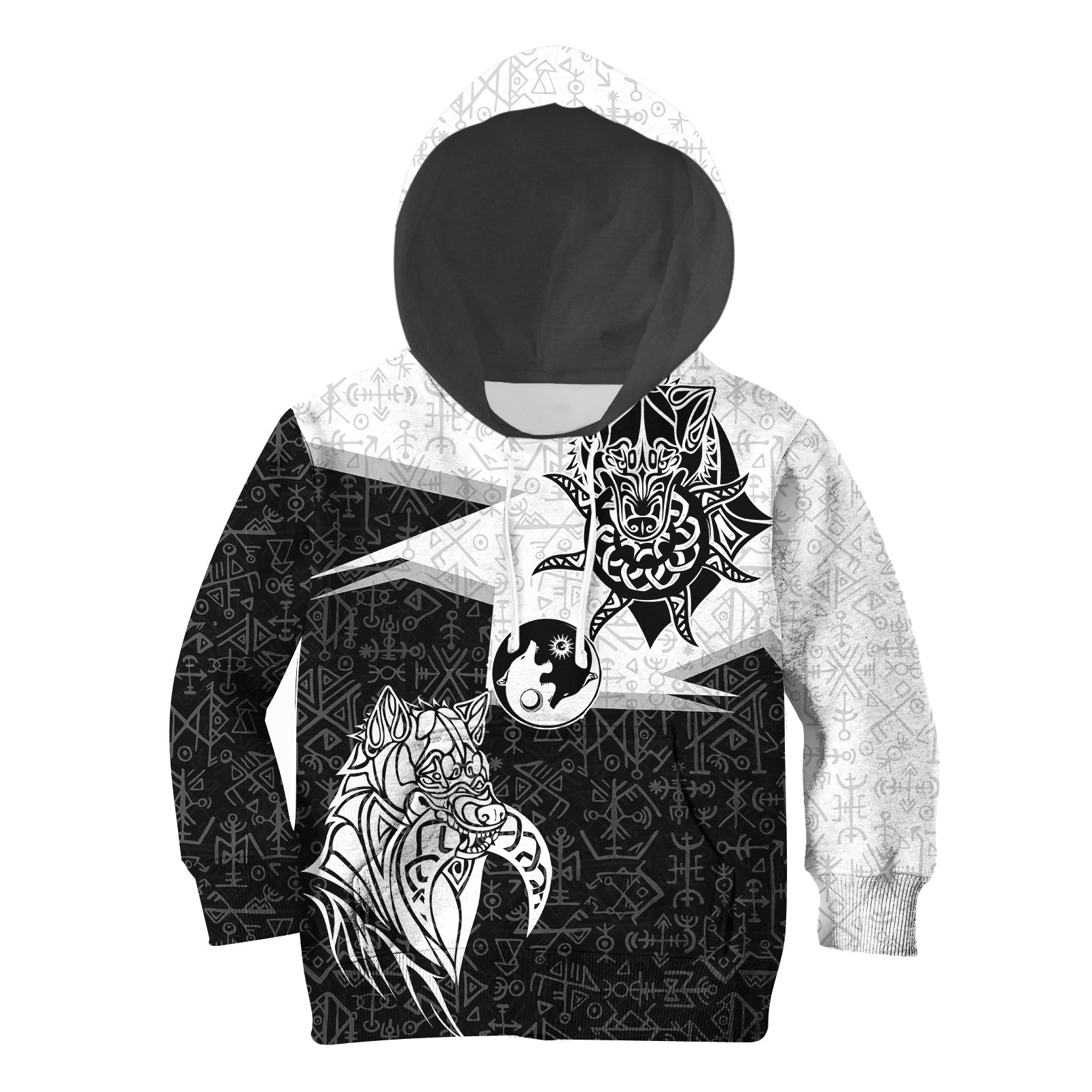 Viking Hoodie Kid Skoll and Hati New Style RLT12 - Wonder Print Shop