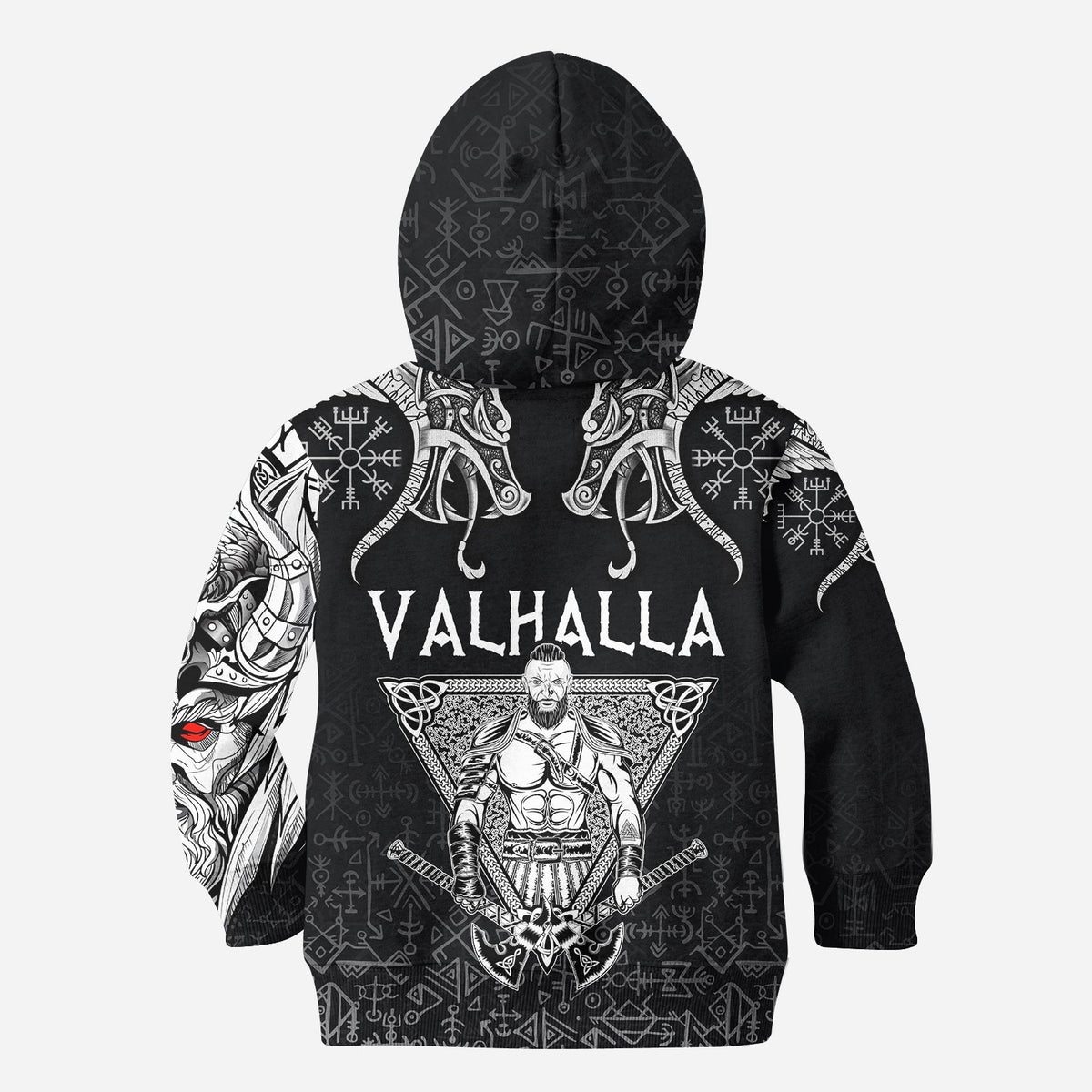 Viking Hoodie Kid Warrior Valhalla and Double Dragon RLT12 - Wonder Print Shop