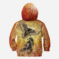 Viking Celtic Symbol Hoodie Kid Huginn and Muninn Of Odin On Yggdrasil Gold RLT12 - Wonder Print Shop