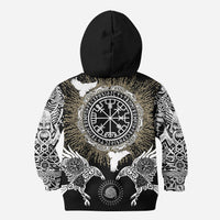 Viking Hoodie Kid Raven, Valknut and Vegvisir RLT12 - Wonder Print Shop