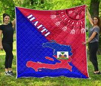 Haiti Premium Quilt Haiti Flag Dashiki Simple Style - Wonder Print Shop