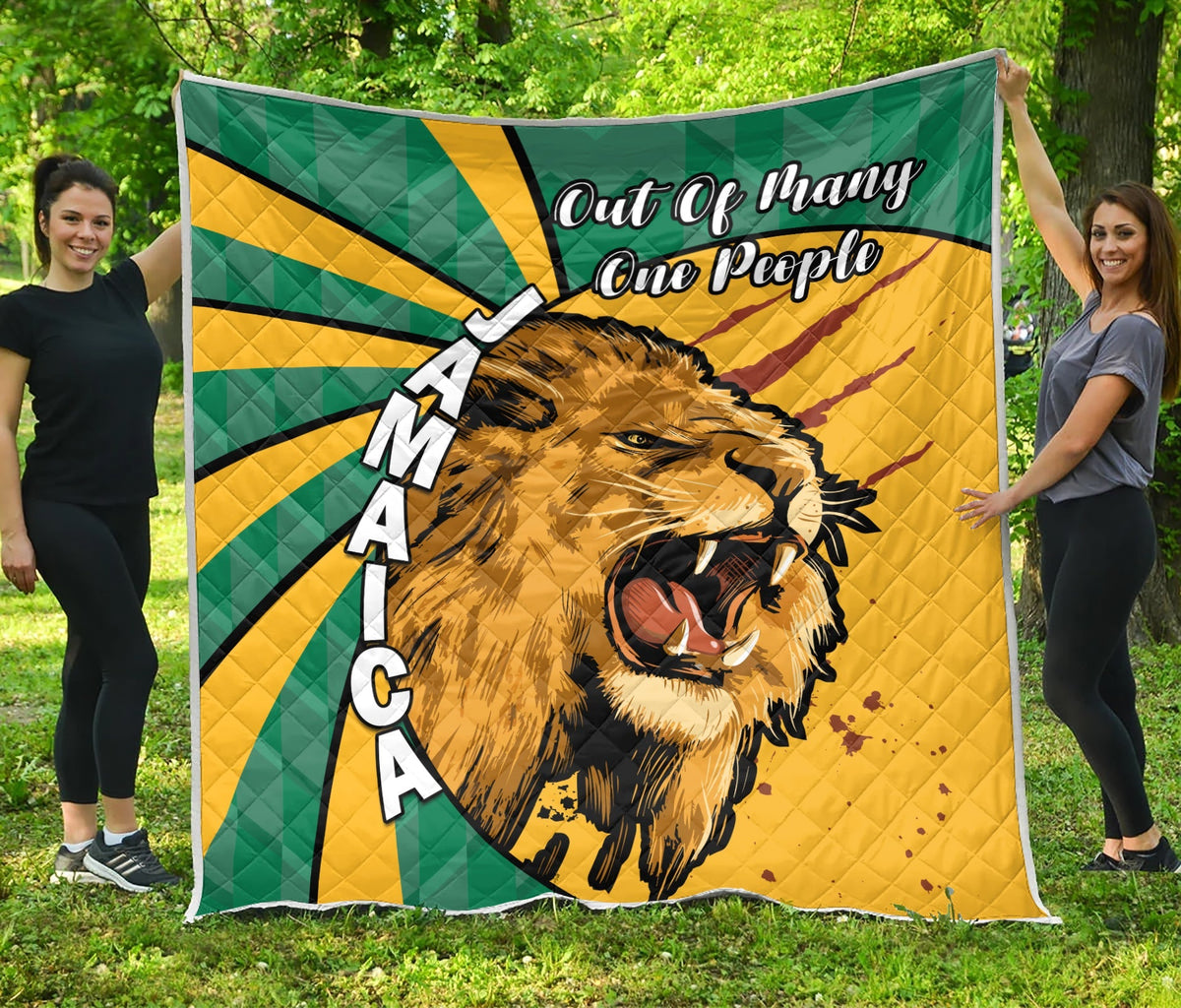 Jamaica Athletics Premium Quilt Jamaican Flag Mix Lion Sporty Style - Wonder Print Shop