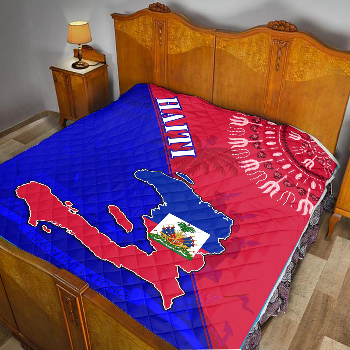 Haiti Premium Quilt Haiti Flag Dashiki Simple Style - Wonder Print Shop