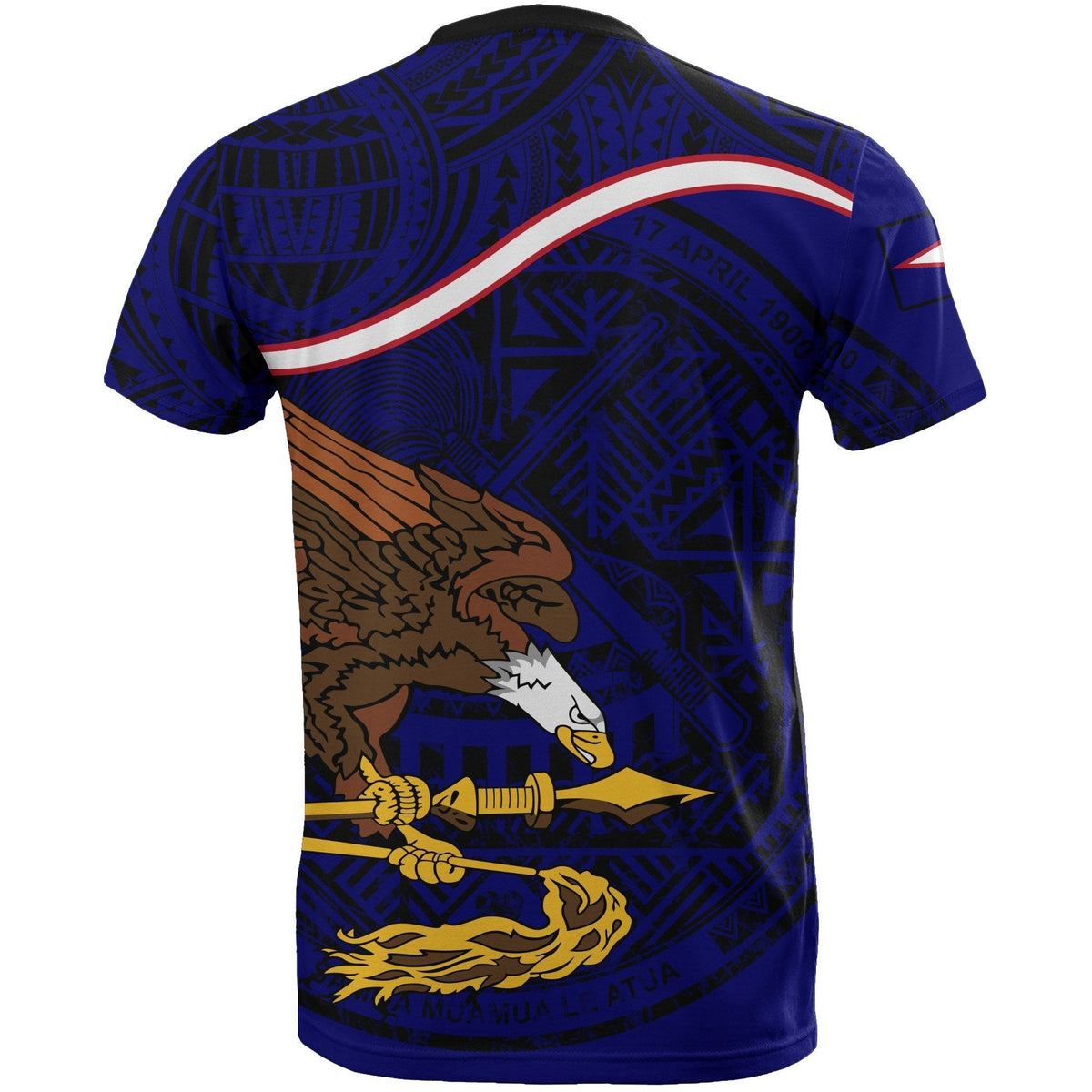 American Samoa T Shirts American Samoa Flag Seal Dark BLue - Wonder Print Shop