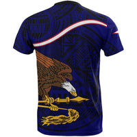 American Samoa T Shirts American Samoa Flag Seal Dark BLue - Wonder Print Shop