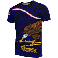 American Samoa T Shirts American Samoa Flag Seal Dark BLue - Wonder Print Shop
