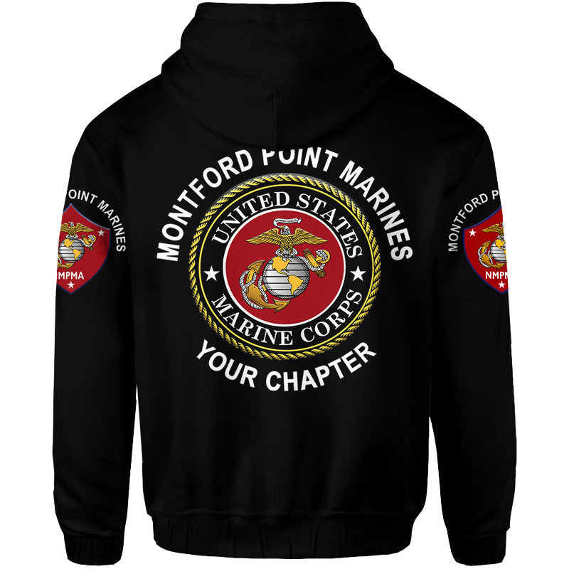 Custom Montford Point Marines Hoodie African American Marine Corps Original Black LT8 - Wonder Print Shop