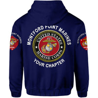 Custom Montford Point Marines Hoodie African American Marine Corps Simple Navy Blue LT8 - Wonder Print Shop