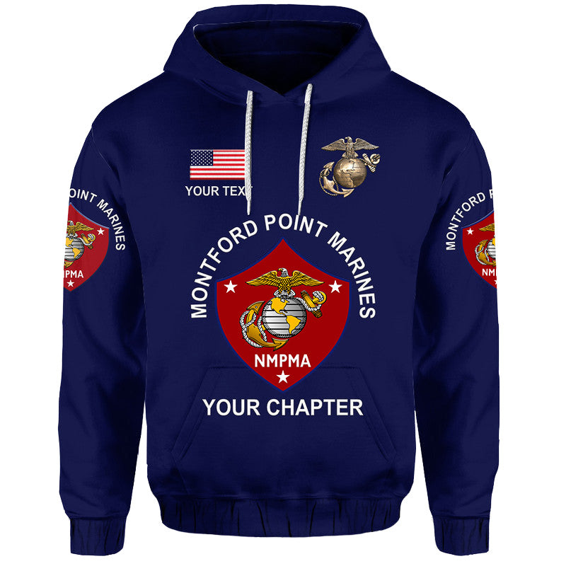 Custom Montford Point Marines Hoodie African American Marine Corps Original Navy Blue LT8