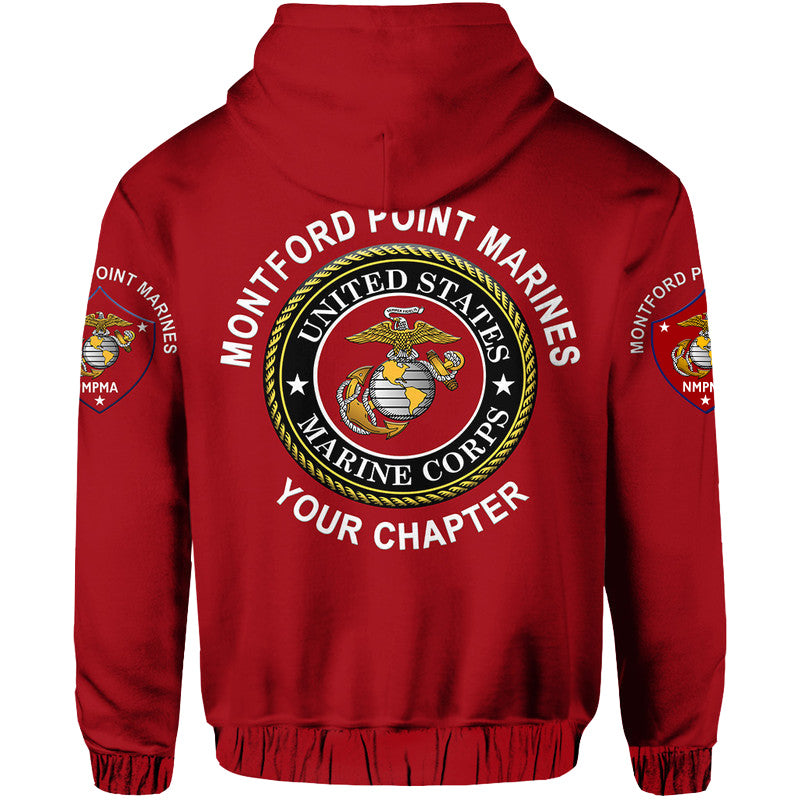 Custom Montford Point Marines Hoodie African American Marine Corps Original Red LT8 - Wonder Print Shop