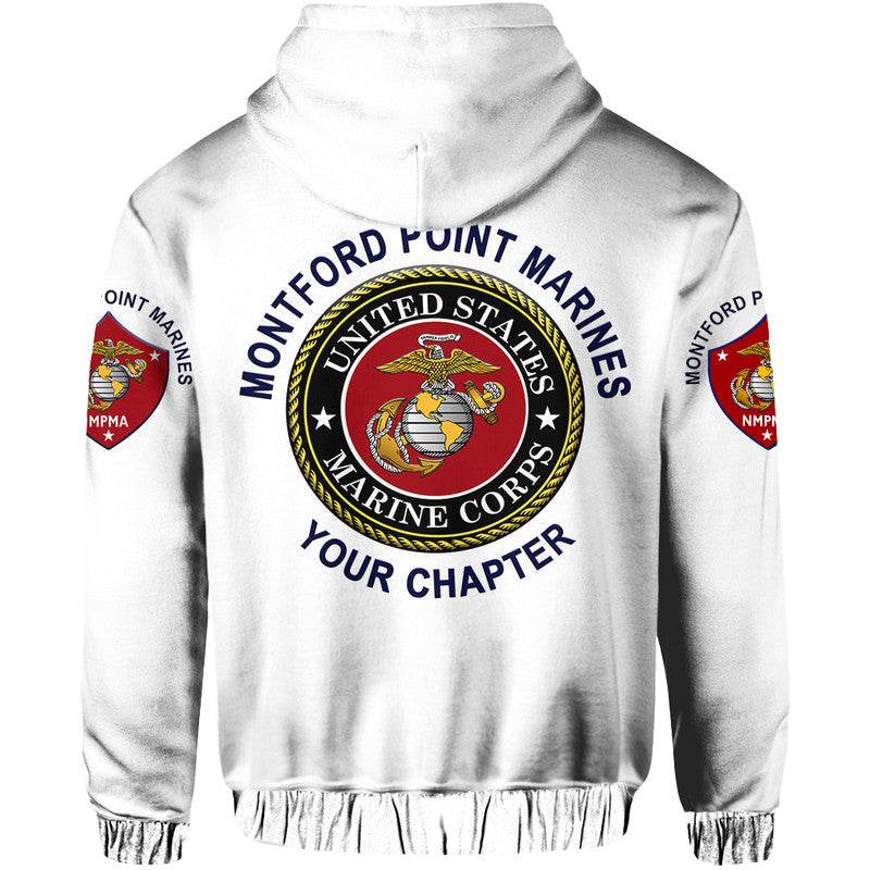 Custom Montford Point Marines Hoodie African American Marine Corps Original White LT8 - Wonder Print Shop