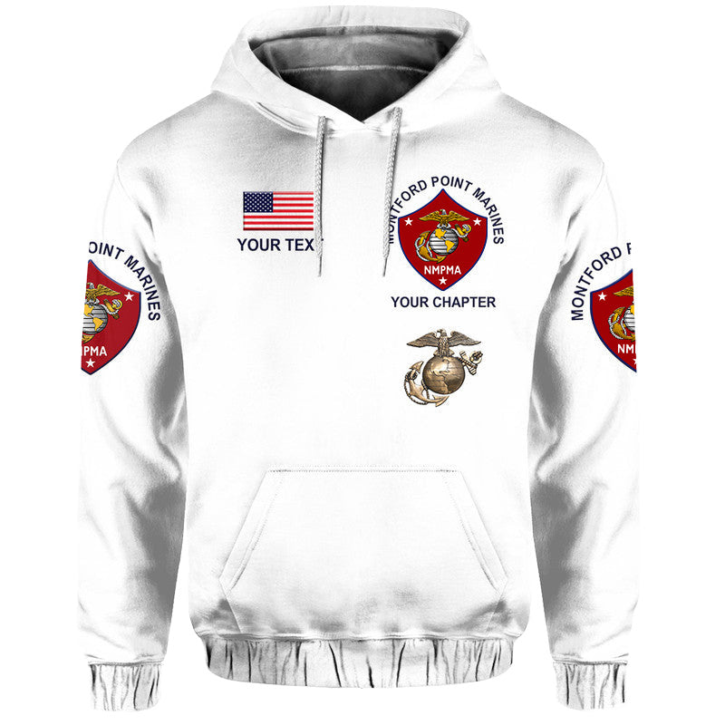 Custom Montford Point Marines Hoodie African American Marine Corps Simple White LT8