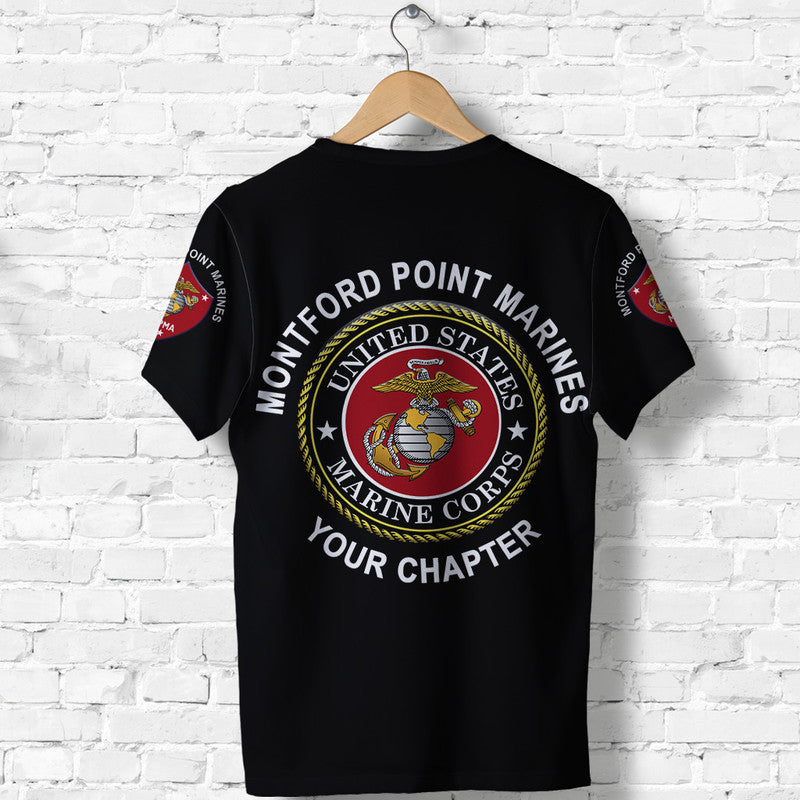 Custom Montford Point Marines T Shirt African American Marine Corps Original Black LT8 - Wonder Print Shop