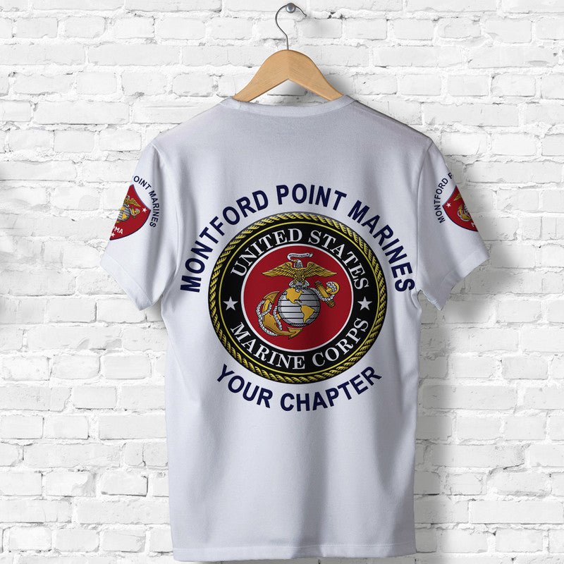 Custom Montford Point Marines T Shirt African American Marine Corps Simple White LT8 - Wonder Print Shop
