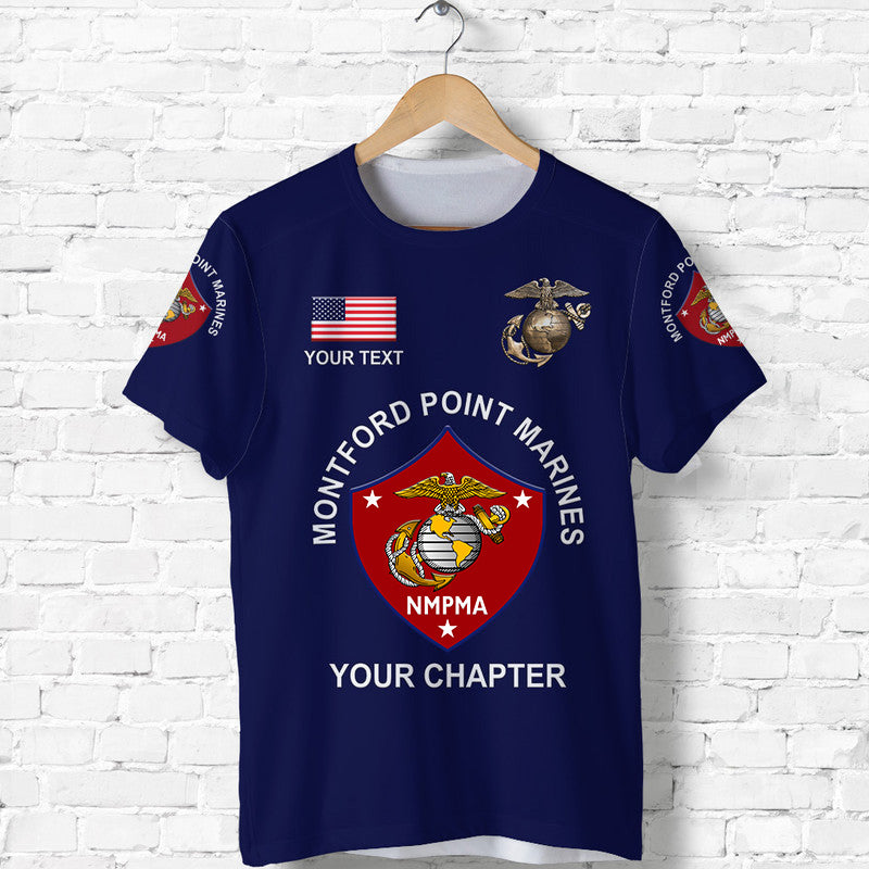 Custom Montford Point Marines T Shirt African American Marine Corps Original Navy Blue LT8 - Wonder Print Shop
