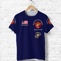 Custom Montford Point Marines T Shirt African American Marine Corps Simple Navy Blue LT8 - Wonder Print Shop