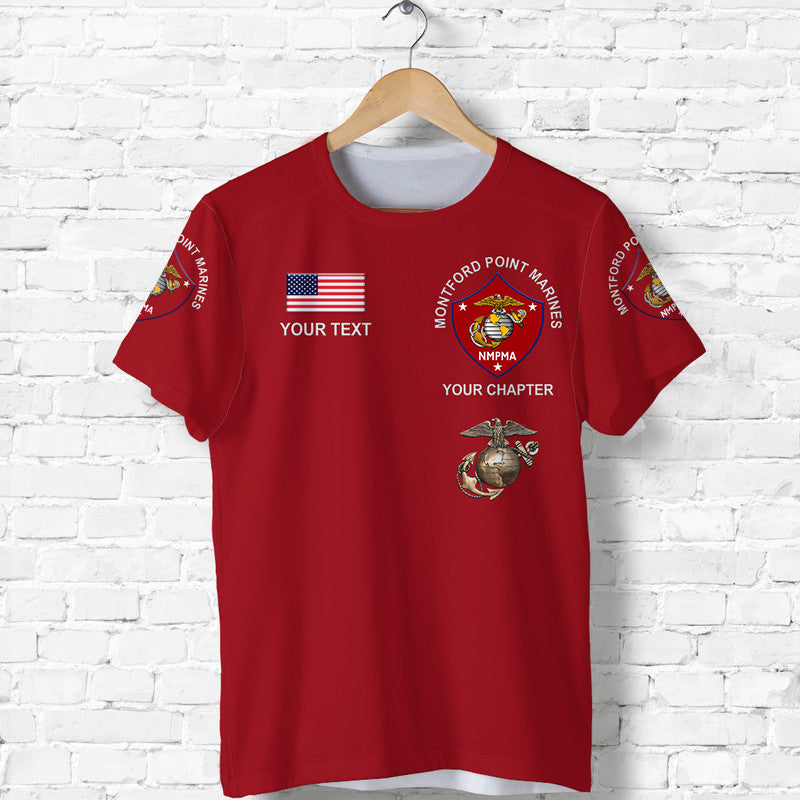 Custom Montford Point Marines T Shirt African American Marine Corps Simple Red LT8 - Wonder Print Shop