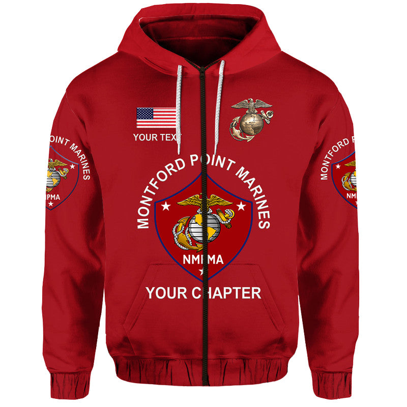 Custom Montford Point Marines Hoodie African American Marine Corps Original Red LT8 - Wonder Print Shop