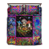 Hippie Mushroom Family Together Amazing Quilt Bed Set - Wonder Print Shop