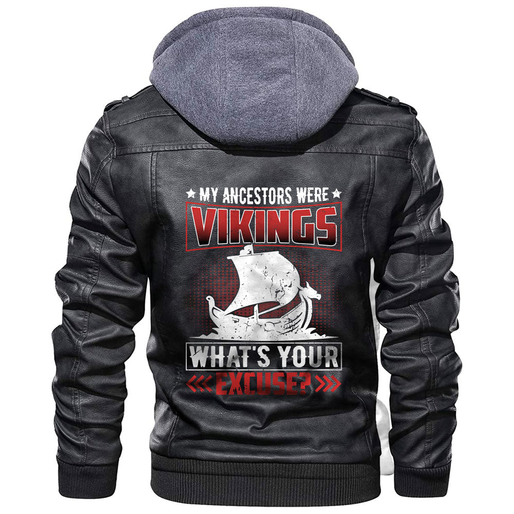 Viking Jacket My Ancestors Were Viking Leather Jacket RLT12 - Wonder Print Shop