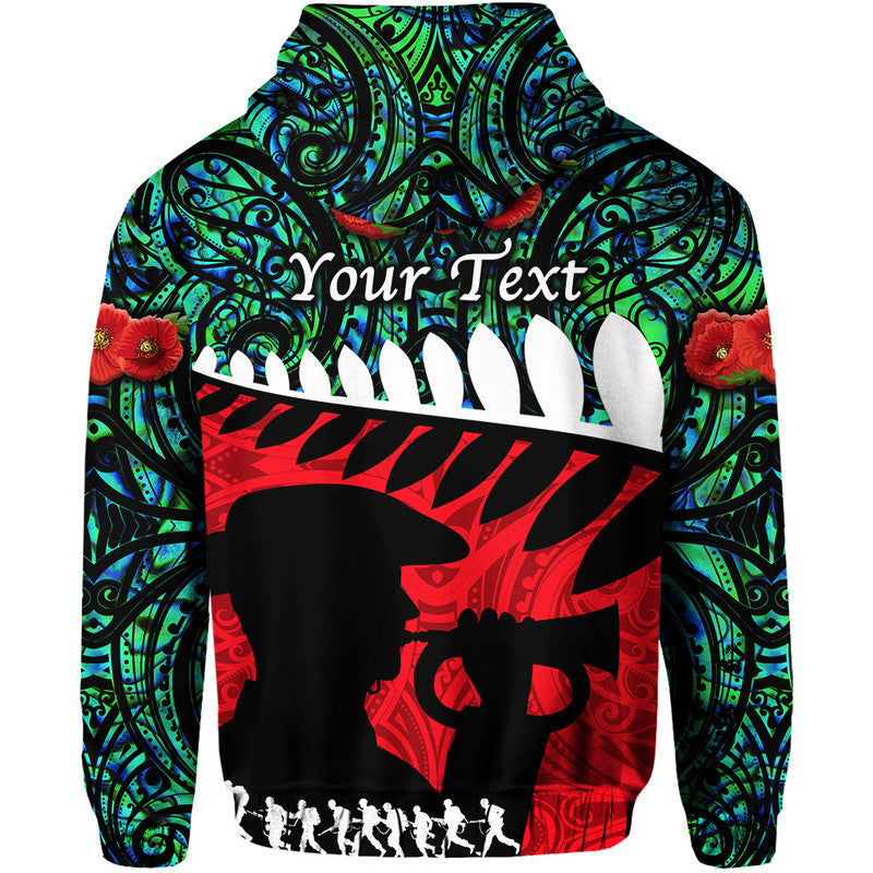 Custom New Zealand Maori ANZAC Hoodie Remembrance Soldier Turquoise LT8 - Wonder Print Shop
