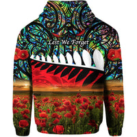 New Zealand Maori ANZAC Hoodie Poppy Vibes Paua Shell LT8 - Wonder Print Shop