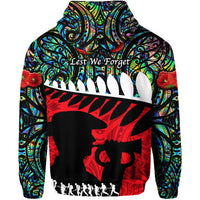 New Zealand Maori ANZAC Hoodie Remembrance Soldier Paua Shell LT8 - Wonder Print Shop
