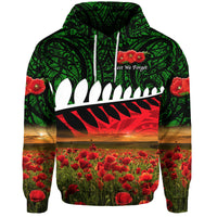 New Zealand Maori ANZAC Hoodie Poppy Vibes Green LT8 - Wonder Print Shop