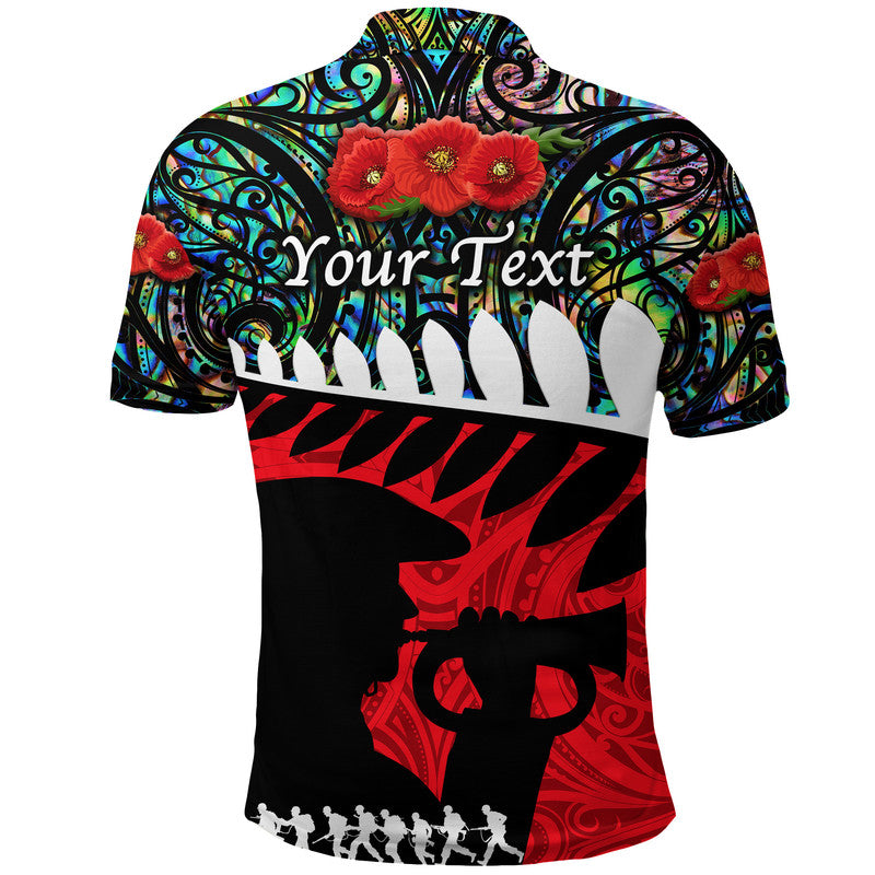 Custom New Zealand Maori ANZAC Polo Shirt Remembrance Soldier Paua Shell LT8 - Wonder Print Shop