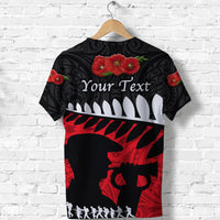Custom ANZAC New Zealand T Shirt Remembrance Soldier Black LT8 - Wonder Print Shop