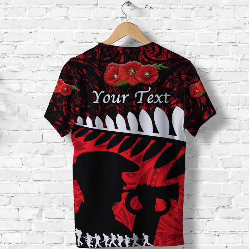 Custom ANZAC New Zealand T Shirt Remembrance Soldier Red LT8 - Wonder Print Shop