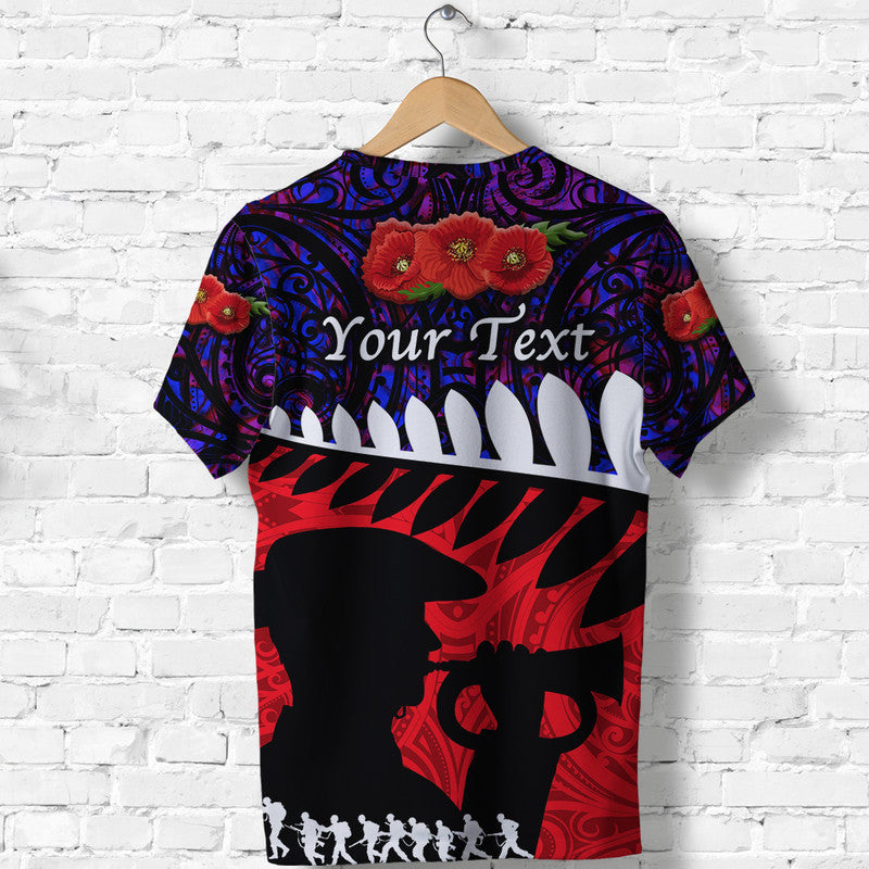 Custom ANZAC New Zealand T Shirt Remembrance Soldier Purple LT8 - Wonder Print Shop