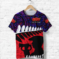 Custom ANZAC New Zealand T Shirt Remembrance Soldier Purple LT8 - Wonder Print Shop