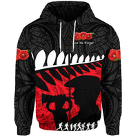 Custom New Zealand Maori ANZAC Hoodie Remembrance Soldier Black LT8 - Wonder Print Shop