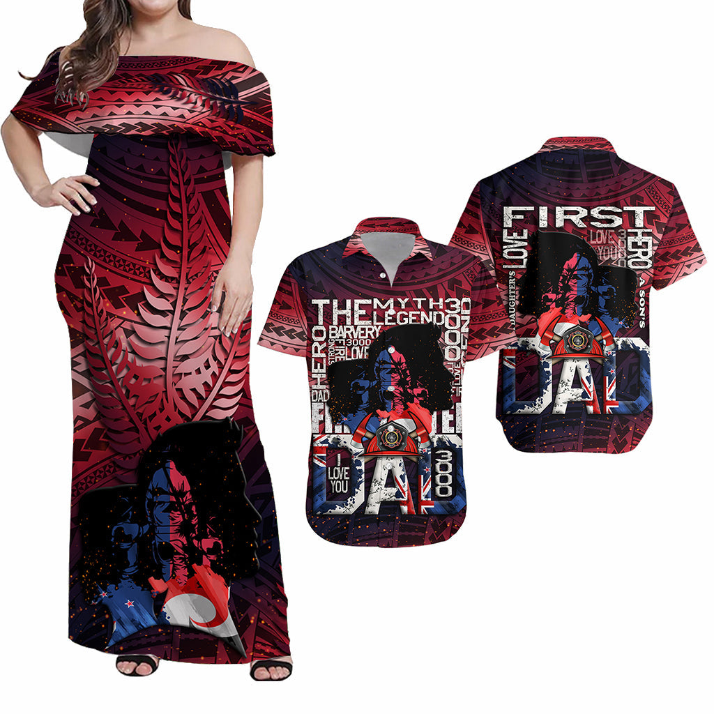 Gift For Couple - Matching Hawaiian Shirt And Dress NZ Firefighter Dad LT9 - Wonder Print Shop