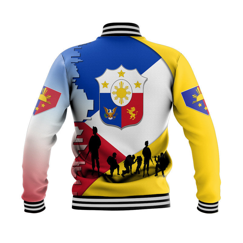Philippines Baseball Jacket Celebrating Heroes Day LT9 - Wonder Print Shop