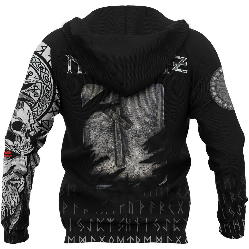 Viking Hoodie Nauthiz Norse Runes RLT12 - Wonder Print Shop