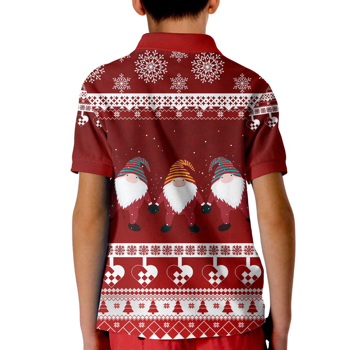 Norwegian Julekurver Pattern Nisse Polo Shirt Christmas for Kid - Wonder Print Shop