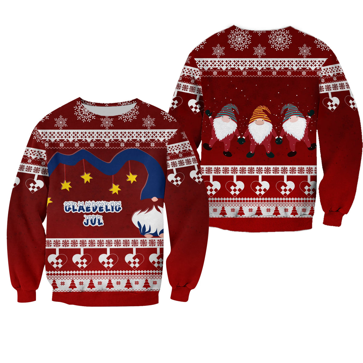Norwegian Julekurver Pattern Nisse Christmas Sweatshirt - Wonder Print Shop