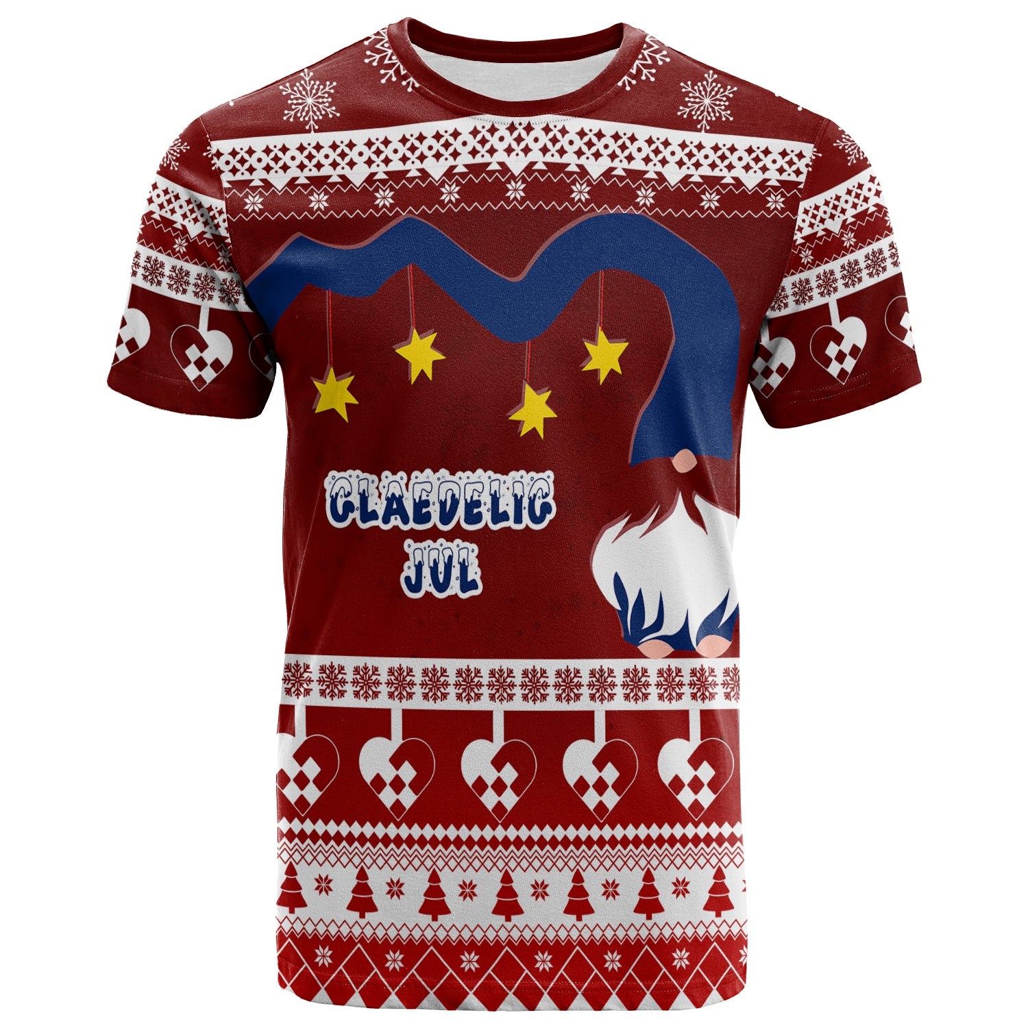Norwegian Julekurver Pattern Nisse Christmas T Shirt - Wonder Print Shop