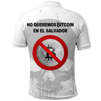 El Salvador Polo Shirt No Al Bitcoin Skull Style White LT8 - Wonder Print Shop